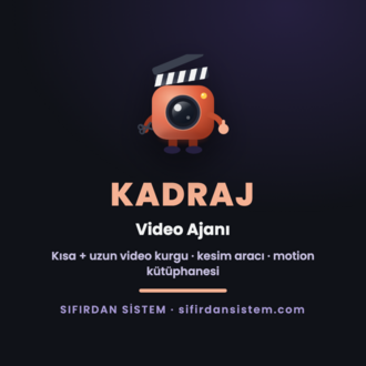 Video Ajanı (KADRAJ) · Kısa Video + Uzun Video + Kesim Aracı