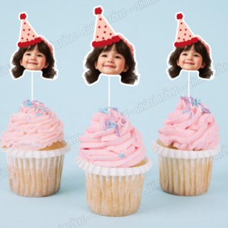 Fotoğraflı Cupcake Süsleri 6'lı