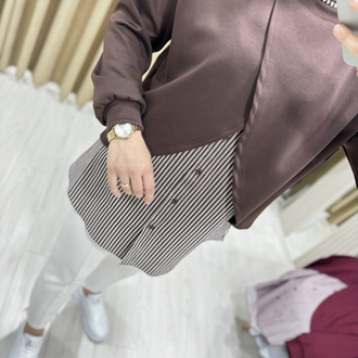 Puane gömlek detaylı Sweatshirt