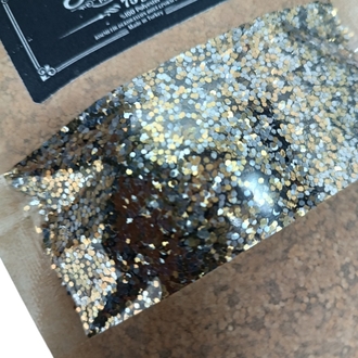Toz Sim 75gr x 50 Adet Toptan Paket Altın Gümüş Karışım iri Tane Hobi Epoksi Duvar Boya