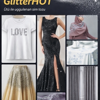 ütüyle Yapışan Toz Sim Gümüş 1mm Glitter Hot