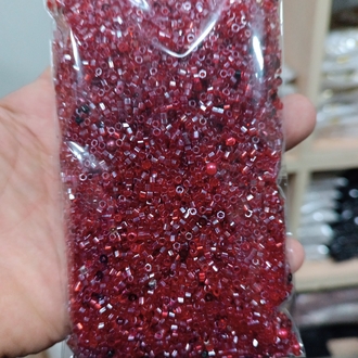 200 gr Nar Çiçeği Kırmızı Cam Boncuk 2mm 