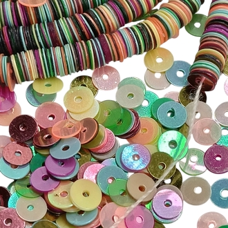 6mm Çok renkli Pul Payet dizi