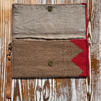 +2 renk/Zigzag Elde Yün Dokuma Çanta (Hand-woven Wool Clutch)