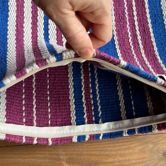 12 El Dokuma Pamuk Kilim ve Kırlent Kılıfı Seti (Hand-woven Cotton Rug & Throw Pillow Cover)