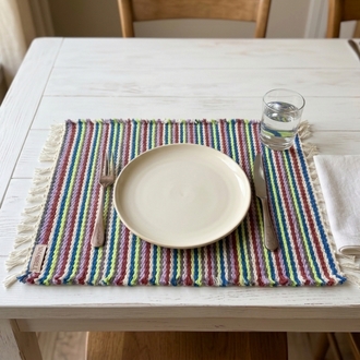 El Dokuma 2li Pamuk Amerikan Servis (Hand-woven Cotton Placemats)