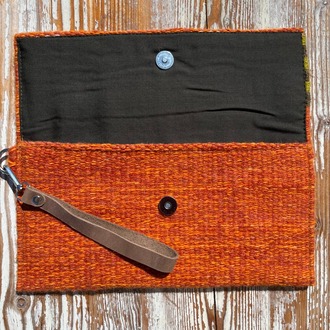 +9 renk/Çubuklu Elde Yün Dokuma Çanta (Hand-woven Wool Clutch)