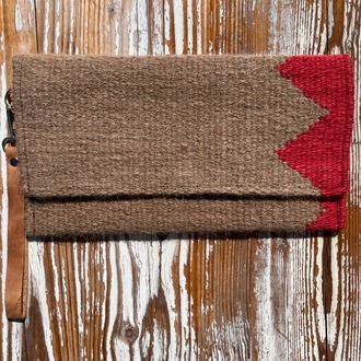+2 renk/Zigzag Elde Yün Dokuma Çanta (Hand-woven Wool Clutch)