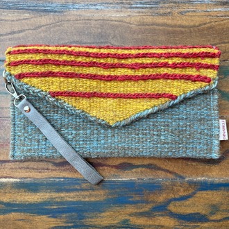 +9 renk/Sumak Elde Yün Dokuma Çanta (Hand-woven Wool Clutch)