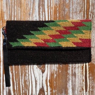 +14 renk/Basamak Elde Yün Dokuma Çanta (Hand-woven Wool Clutch)