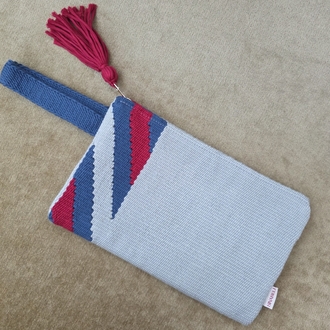 +11 renk/Çapraz el dokuma pamuk portföy çanta- Handwoven cotton clutch
