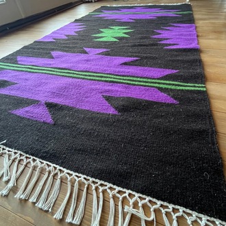 Menekşe El Dokuma Yün Kilim (Violet Hand-woven Wool Kilim Rug)