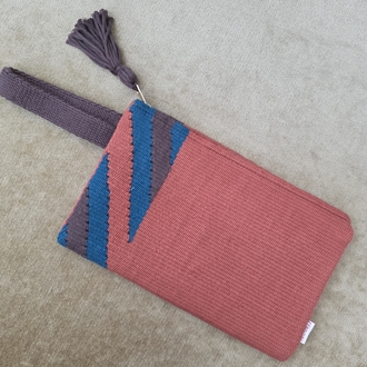 +11 renk/Çapraz el dokuma pamuk portföy çanta- Handwoven cotton clutch