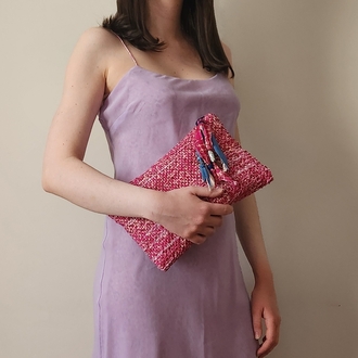 Diğer renkleri görmek için tıklayın. Elde Çul/Çaput Dokuma Çanta (Hand-woven Rag Clutch)
