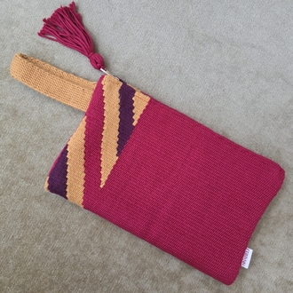 +11 renk/Çapraz el dokuma pamuk portföy çanta- Handwoven cotton clutch
