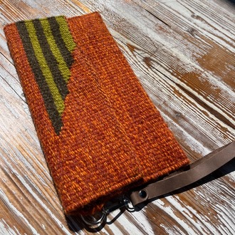 +9 renk/Çubuklu Elde Yün Dokuma Çanta (Hand-woven Wool Clutch)
