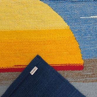 Günbatımı El Dokuma Yün Kilim (Sunset Hand-woven Wool Kilim Rug)