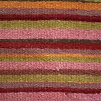 Pembe Çizgili El Dokuma Yün Kilim (Pink Striped Hand-woven Wool Kilim Rug)