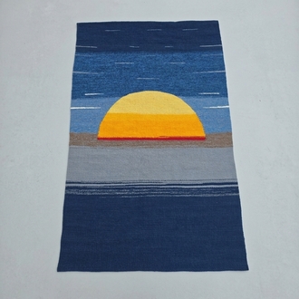 Günbatımı El Dokuma Yün Kilim (Sunset Hand-woven Wool Kilim Rug)