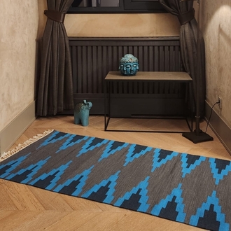 Mavi Göz El Dokuma Yün Kilim (Blue Eye Hand-woven Wool Kilim Rug) - FÇA0005