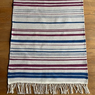 12 El Dokuma Pamuk Kilim ve Kırlent Kılıfı Seti (Hand-woven Cotton Rug & Throw Pillow Cover)