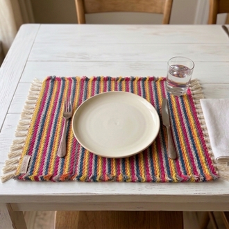 El Dokuma 2li Pamuk Amerikan Servis (Hand-woven Cotton Placemats)