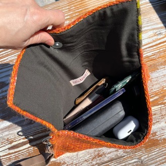 +9 renk/Çubuklu Elde Yün Dokuma Çanta (Hand-woven Wool Clutch)