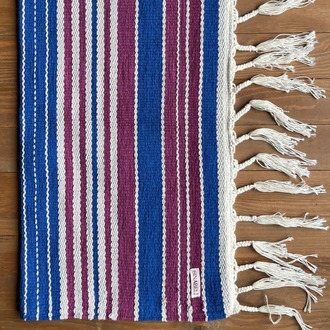 12 El Dokuma Pamuk Kilim ve Kırlent Kılıfı Seti (Hand-woven Cotton Rug & Throw Pillow Cover)