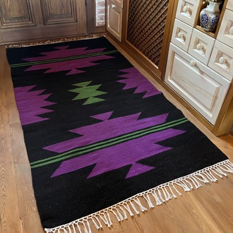 Menekşe El Dokuma Yün Kilim (Violet Hand-woven Wool Kilim Rug)