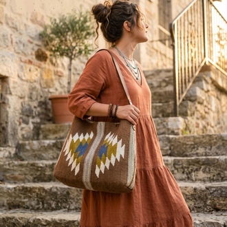 +9 renk. Hatti el dokuma yün çanta- Handwoven wool bag