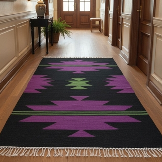 Menekşe El Dokuma Yün Kilim (Violet Hand-woven Wool Kilim Rug)