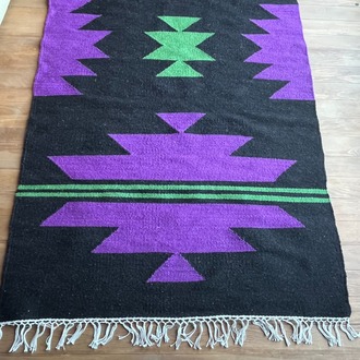 Menekşe El Dokuma Yün Kilim (Violet Hand-woven Wool Kilim Rug)