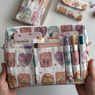 Çerçevede çiçekler Organizer çanta