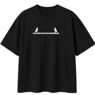 HITCHCOCK'UN KUŞLARI OVERSİZE SİYAH TSHIRT