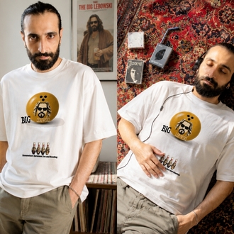 BIG LEBOWSKİ OVERSIZE ARŞİV SERİSİ (KALIN KUMAŞ) BEYAZ T-SHİRT