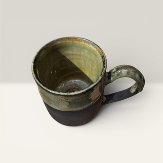 Stoneware Kupa | 500 ml | Antrasit & Moss Yeşil Mat Dokulu