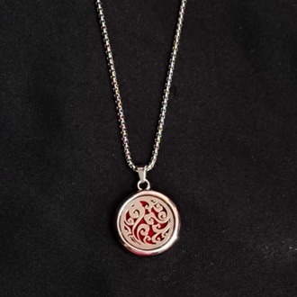 Aromaterapi Kolyesi- Difüzör-Silver- Kırmızı Keçe