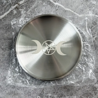 Metal Üçlü Ay Sunak Kasesi-Altar- Silver