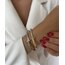 Tiffany Taş Detaylı Kelepçe (Gold- Gümüş )