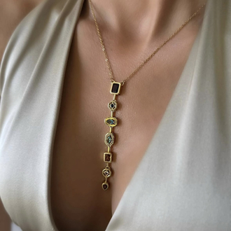 Y Kolye Açık Gold Renk