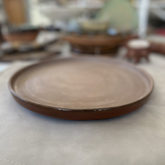Kahverengi Dik Kenarlı Tabak 28 cm