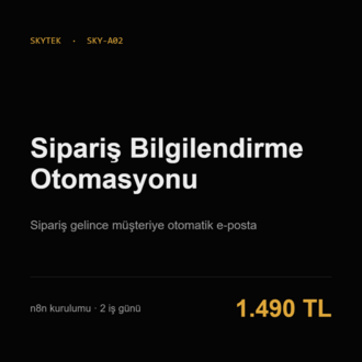 Sipariş Bilgilendirme Otomasyonu | Otomatik Müşteri E-postası