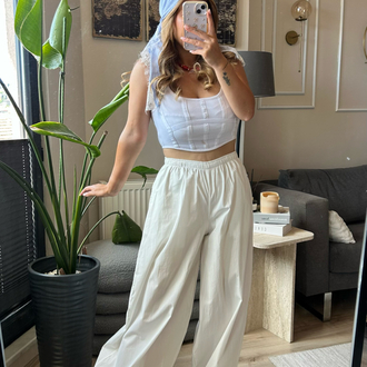 Çıkarılabilir Şal Detaylı Şalvar Pantalon