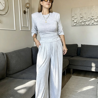 Vatkalı Bluz Pantalon Takım