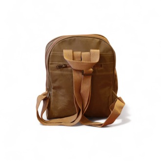 Unisex Fermuarlı Sırt Çantası-Camel