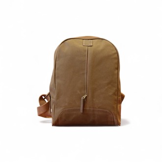 Unisex Fermuarlı Sırt Çantası-Camel