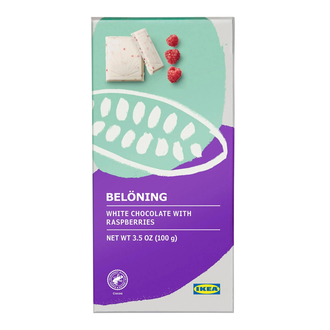 BELÖNING ahududulu beyaz çikolata, 100 gr