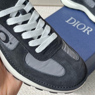 Squash Sneaker Black Suede Calfskin and Gray Leather 39-45