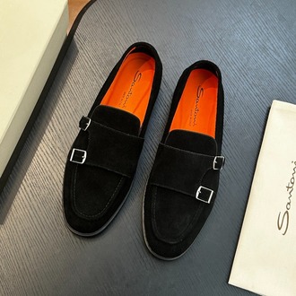 Santoni Süet Kemerli Loafer Erkek Ayakkabı 39-45