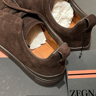 Zegna Brown Suede Triple Stitch™ Sneakers 39-46